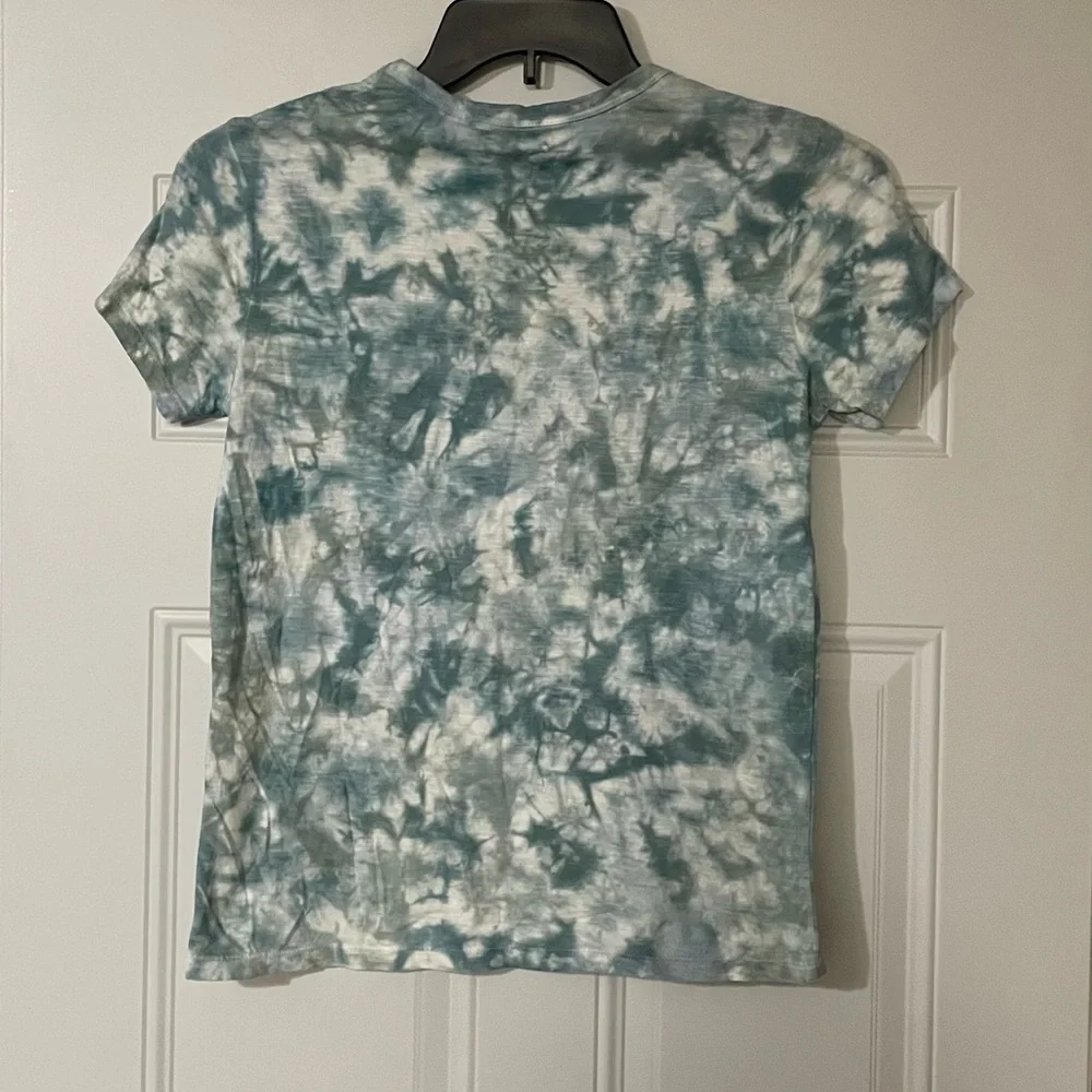 Toad & Co Primo Womens T Shirt Sz XS Blue Tie Dye Pullover Front Pocket Cotton - Picture 6 of 6